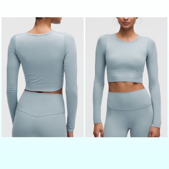 Lululemon Ebb to Street Long-Sleeve Shirt chambray blue size 6 NWT - Picture 1 of 7